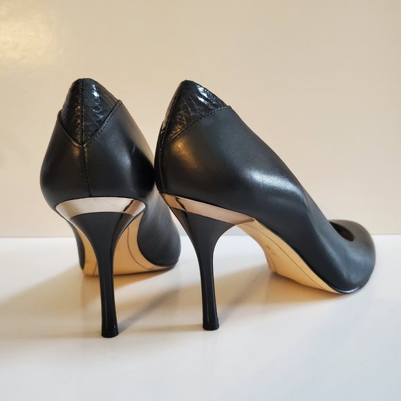 Sam Edelman Camdyn Women's Heels Classic Black Leather Rounded Toe Pumps Size 8 - Picture 2 of 12